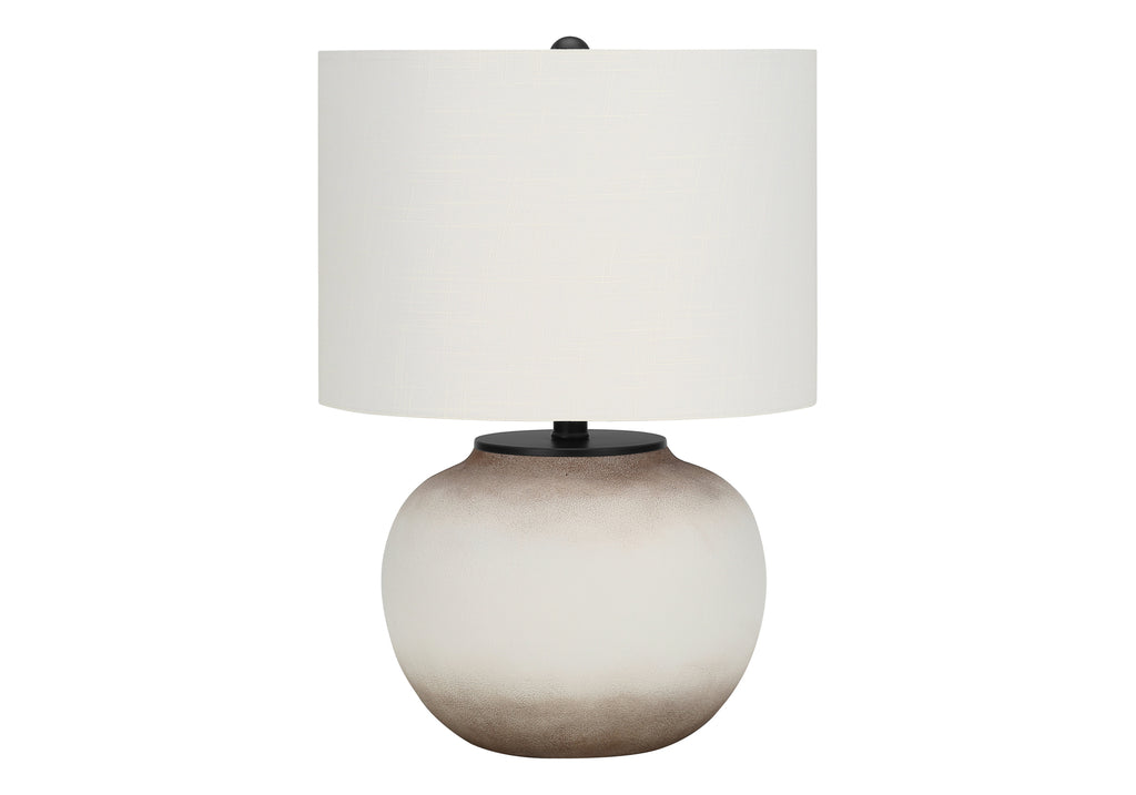LIGHTING - 21""H TABLE LAMP CREAM CERAMIC / IVORY SHADE