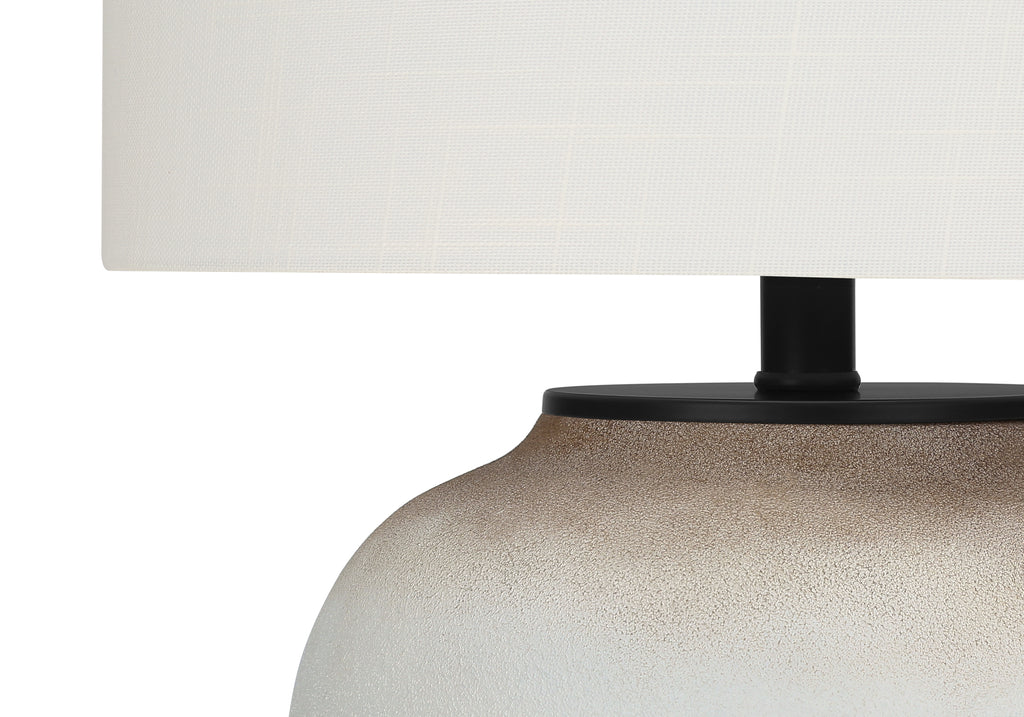 LIGHTING - 21""H TABLE LAMP CREAM CERAMIC / IVORY SHADE