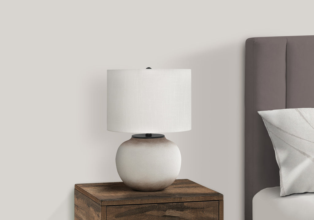 LIGHTING - 21""H TABLE LAMP CREAM CERAMIC / IVORY SHADE