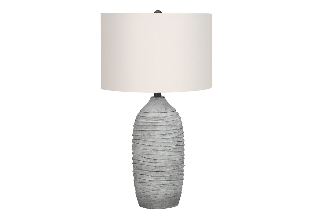 LIGHTING - 27""H TABLE LAMP GREY RESIN / IVORY SHADE