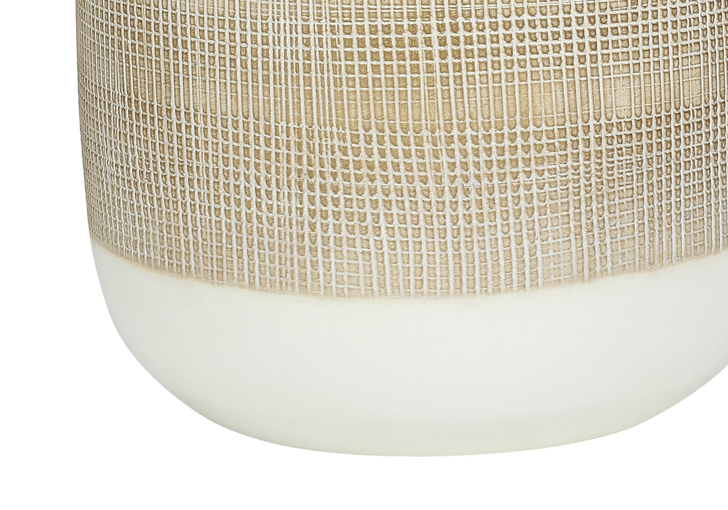 LIGHTING - 27""H TABLE LAMP CREAM CERAMIC / BEIGE SHADE