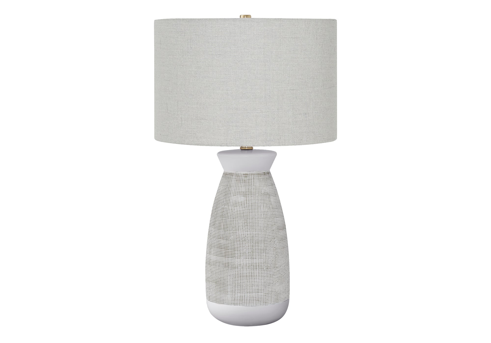 LIGHTING - 27""H TABLE LAMP GREY CERAMIC / GREY SHADE