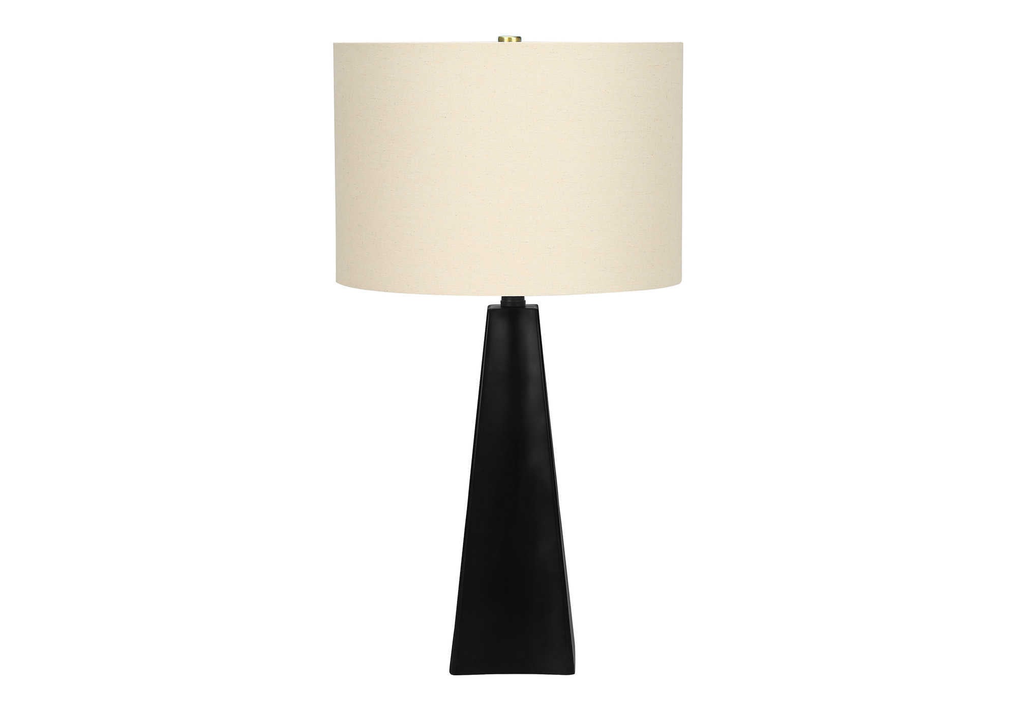 LIGHTING - 27""H TABLE LAMP BLACK RESIN / BEIGE SHADE