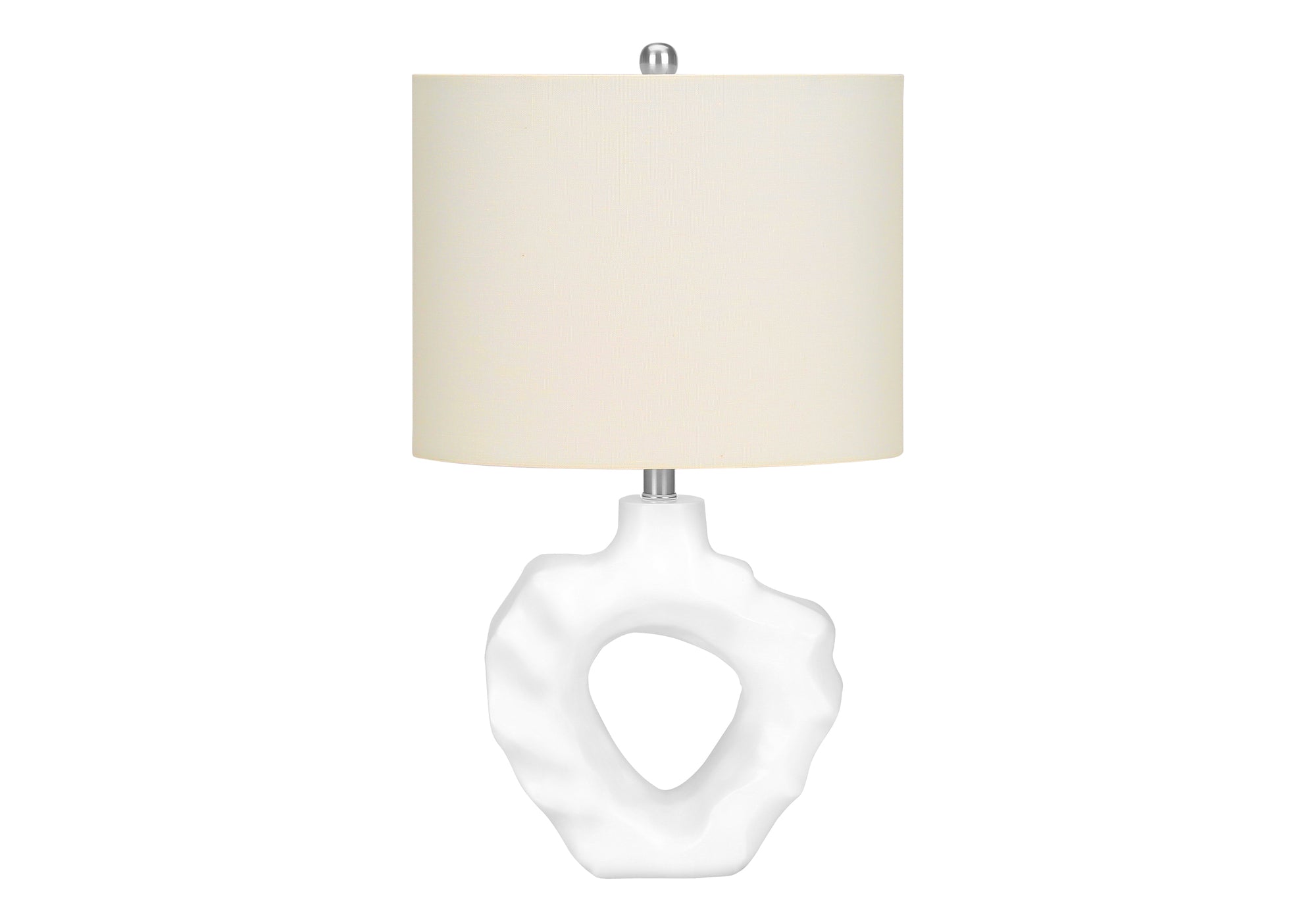 LIGHTING - 25""H TABLE LAMP CREAM RESIN / IVORY SHADE