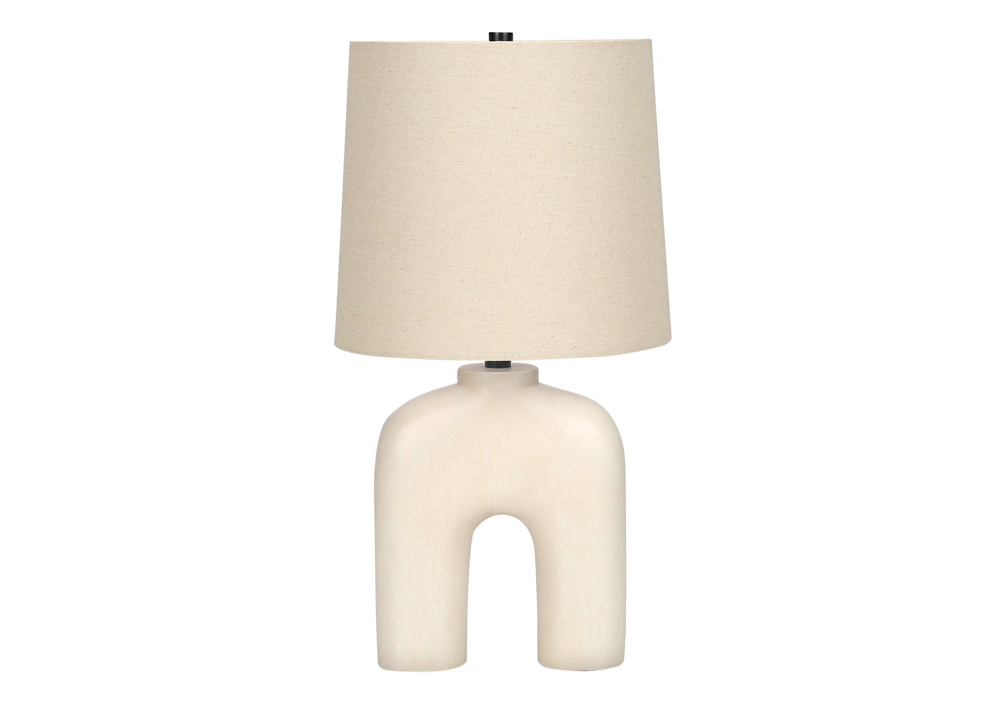 LIGHTING - 25""H TABLE LAMP CREAM RESIN / BEIGE SHADE