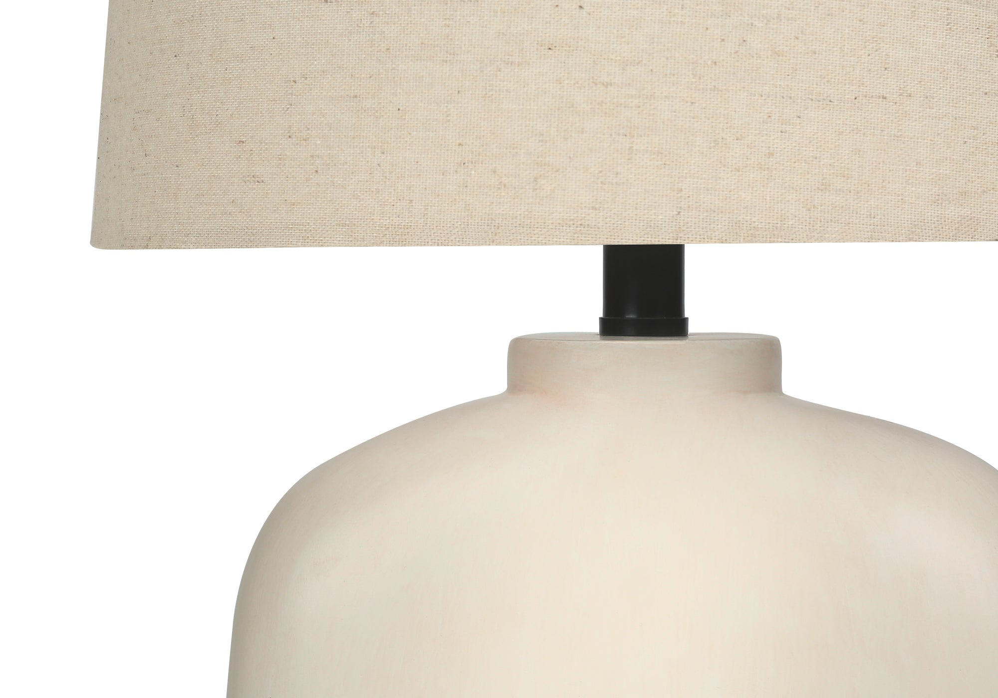 LIGHTING - 25""H TABLE LAMP CREAM RESIN / BEIGE SHADE