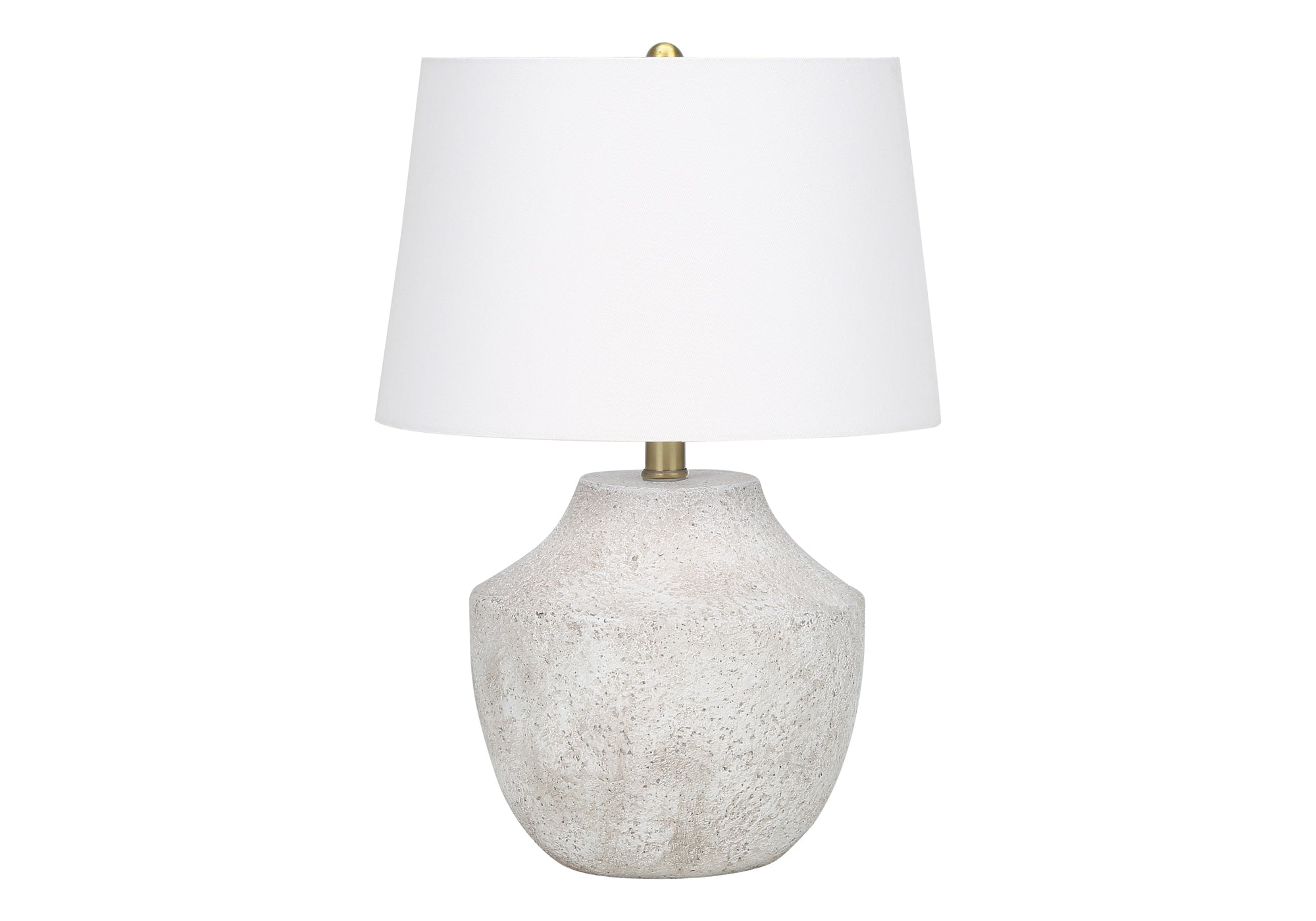 LIGHTING - 20""H TABLE LAMP CREAM CONCRETE / IVORY SHADE