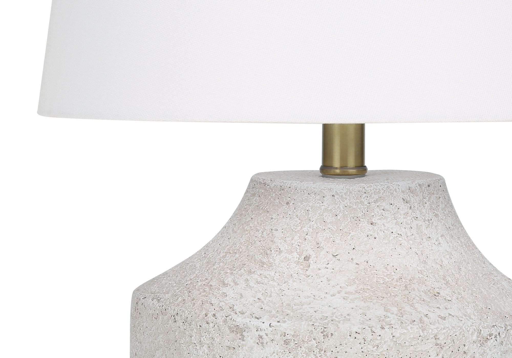 LIGHTING - 20""H TABLE LAMP CREAM CONCRETE / IVORY SHADE