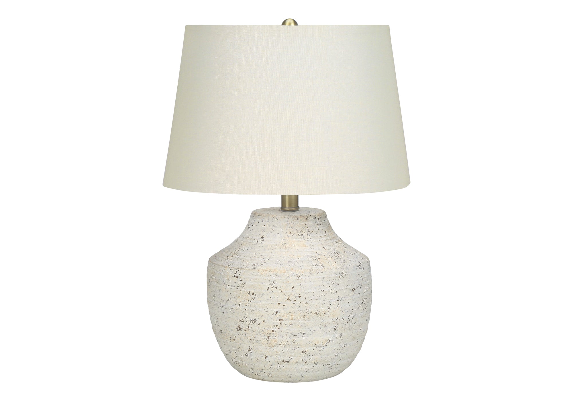 LIGHTING - 20""H TABLE LAMP CREAM CONCRETE / IVORY SHADE