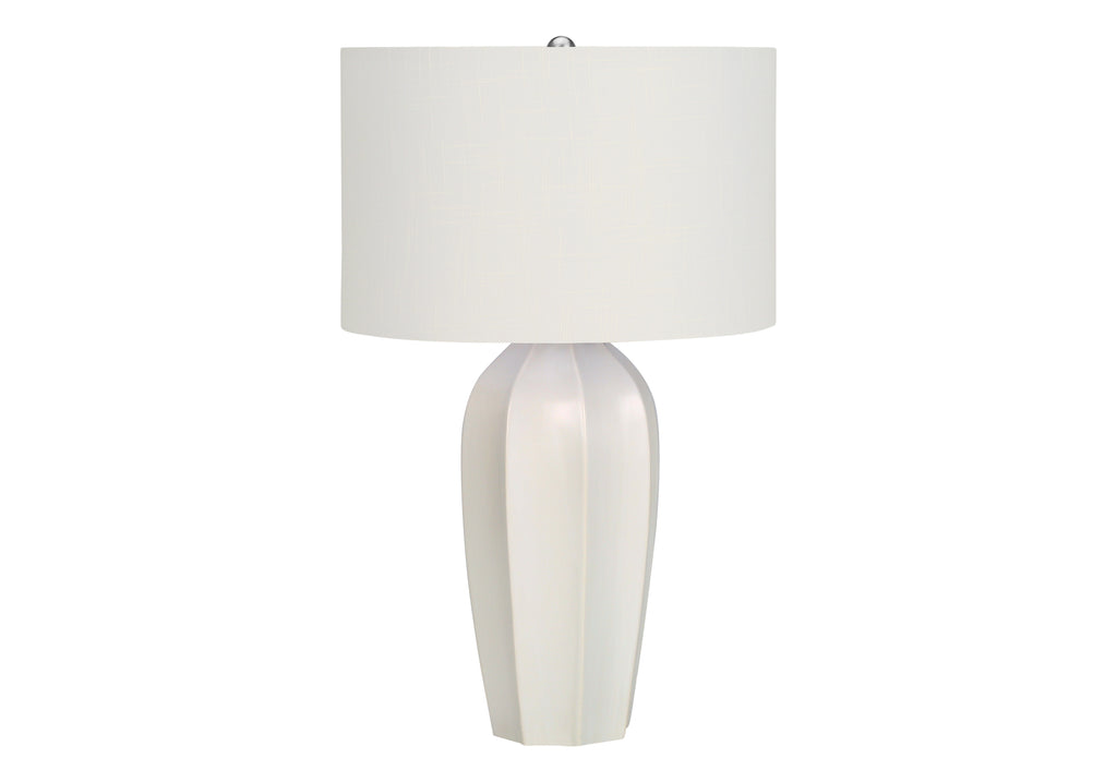 LIGHTING - 27""H TABLE LAMP CREAM CERAMIC / IVORY SHADE