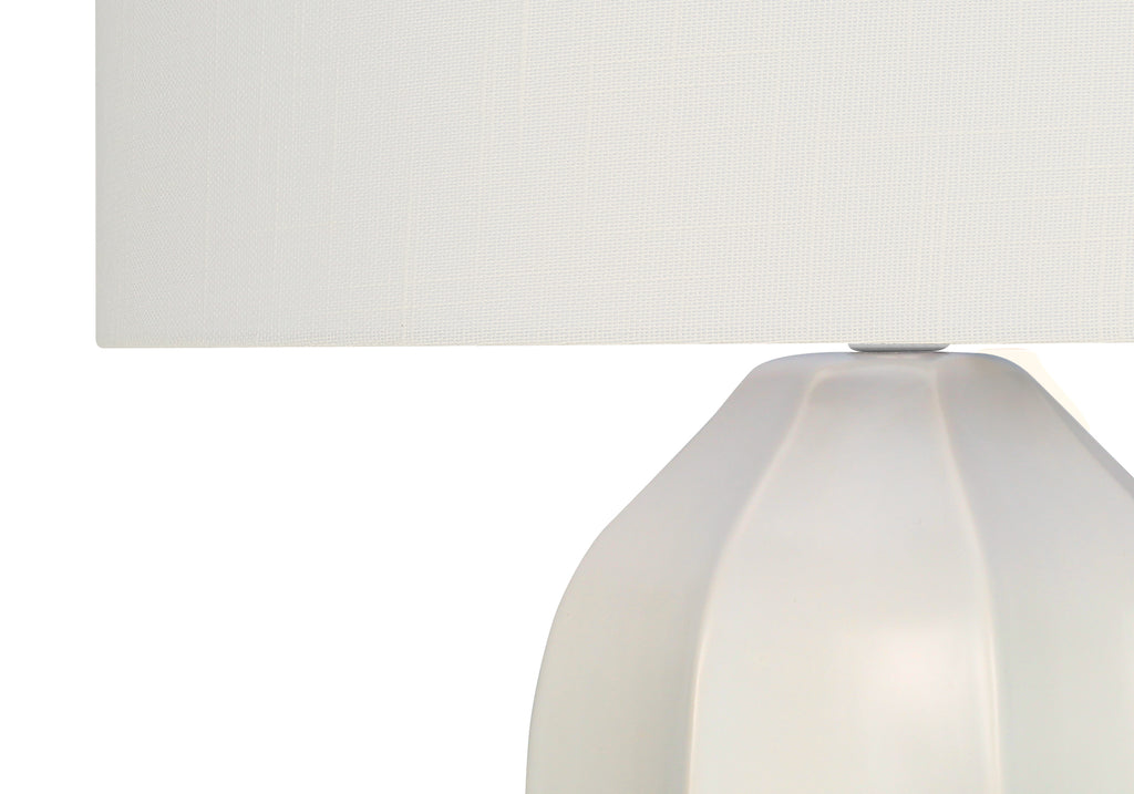 LIGHTING - 27""H TABLE LAMP CREAM CERAMIC / IVORY SHADE