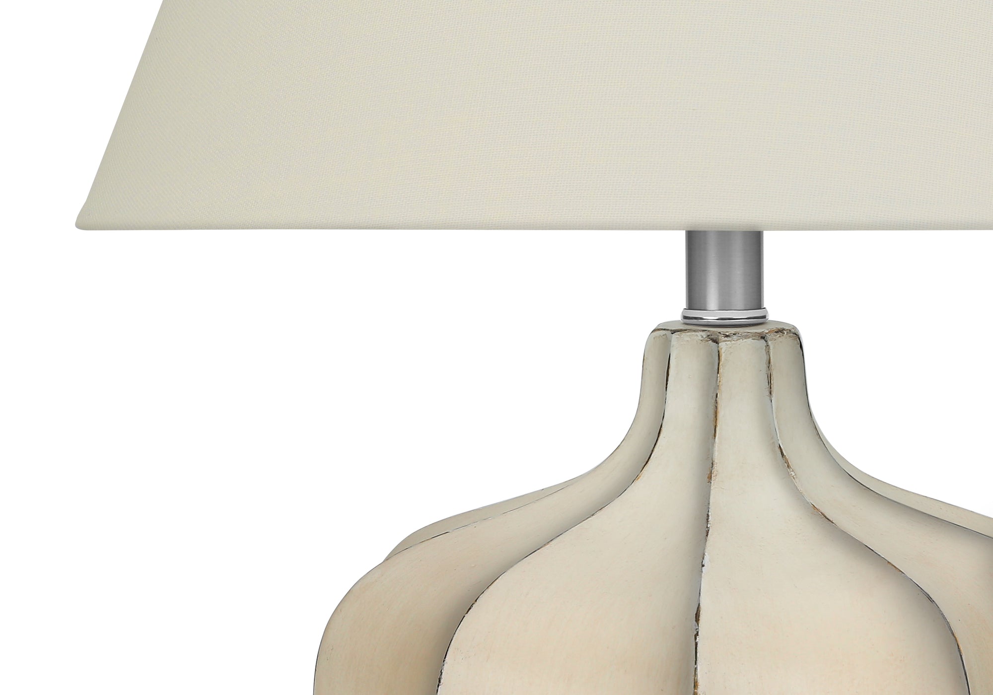 LIGHTING - 21""H TABLE LAMP CREAM RESIN  / IVORY SHADE