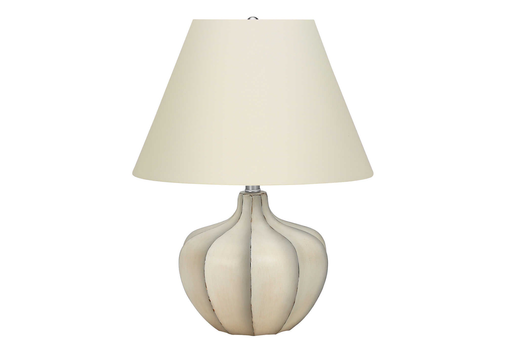 LIGHTING - 21""H TABLE LAMP CREAM RESIN  / IVORY SHADE