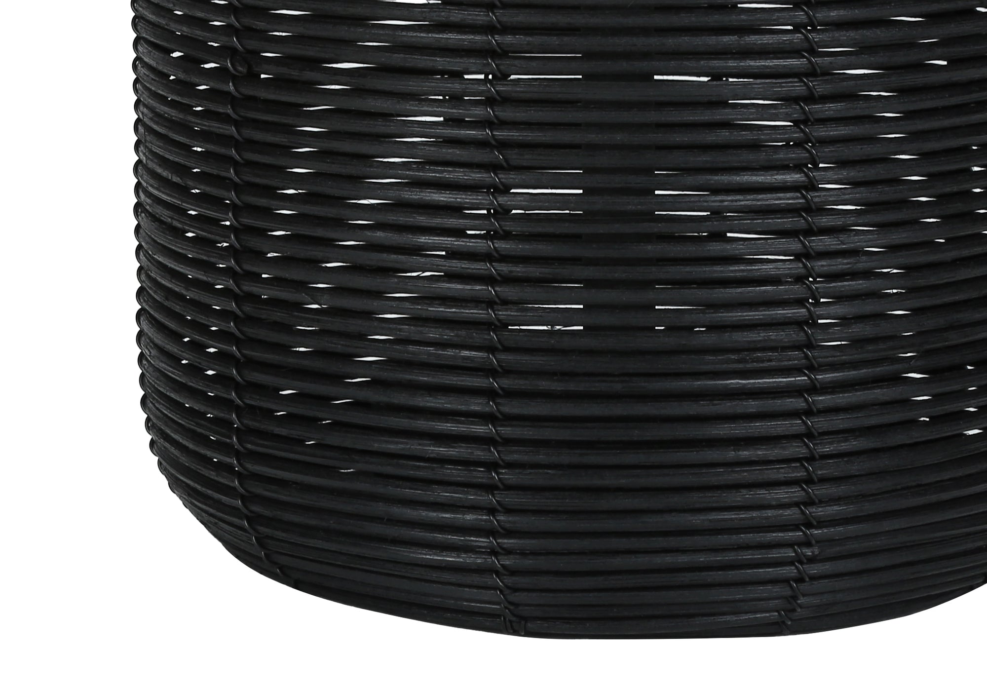 LIGHTING - 23""H TABLE LAMP BLACK RATTAN / IVORY SHADE