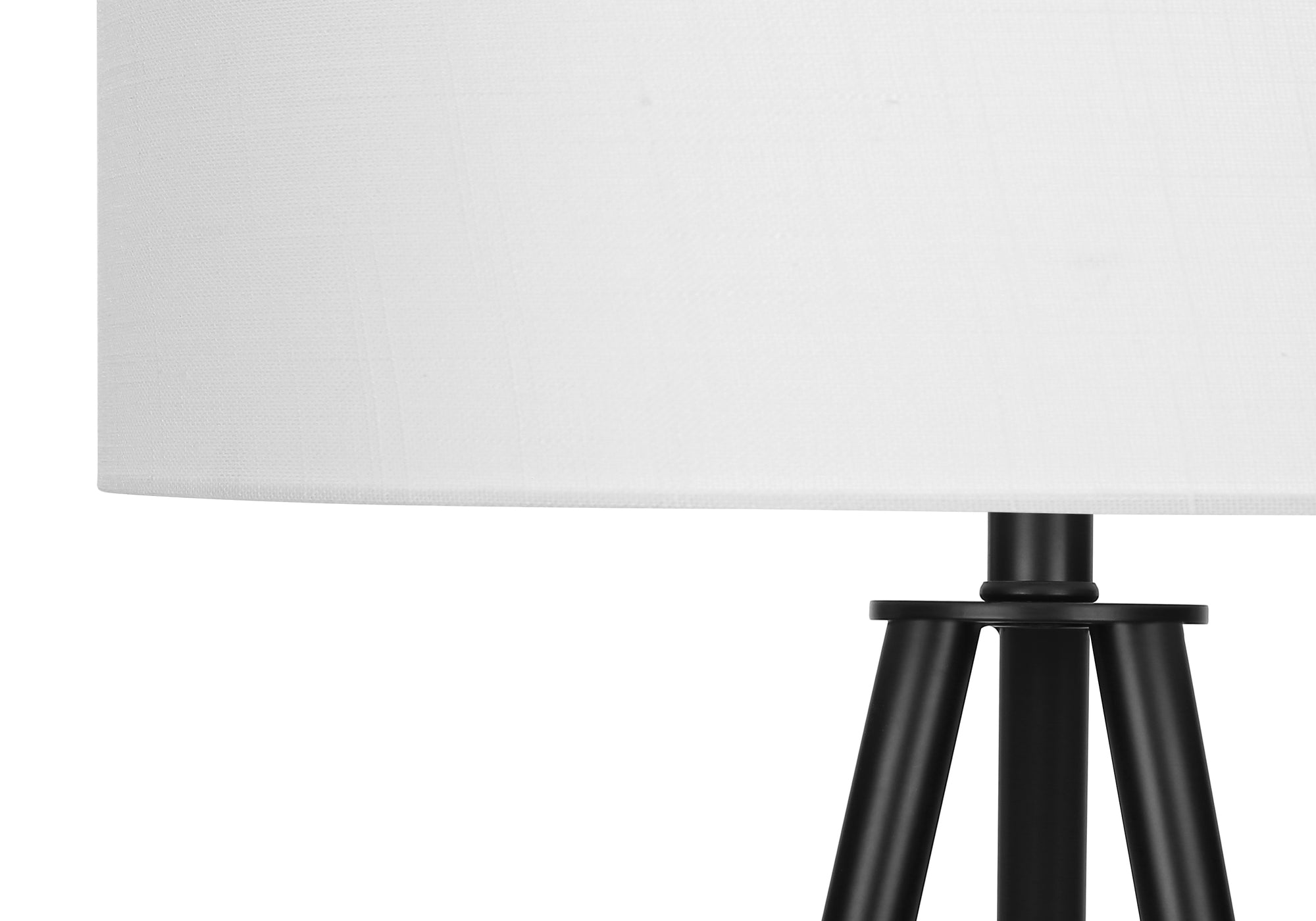 LIGHTING - 63""H TRIPOD FLOOR LAMP BLACK METAL / IVORY