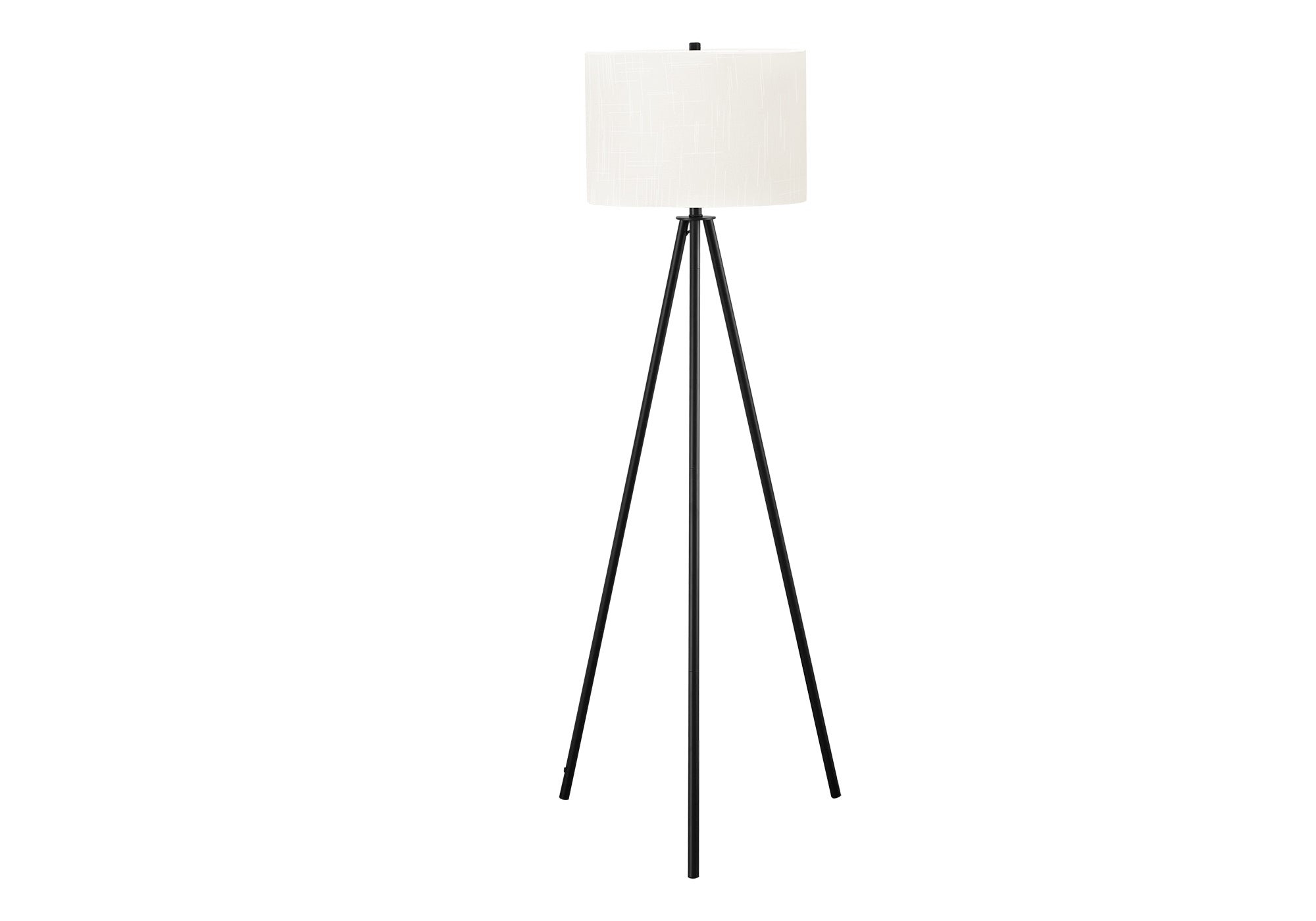 LIGHTING - 63""H TRIPOD FLOOR LAMP BLACK METAL / IVORY