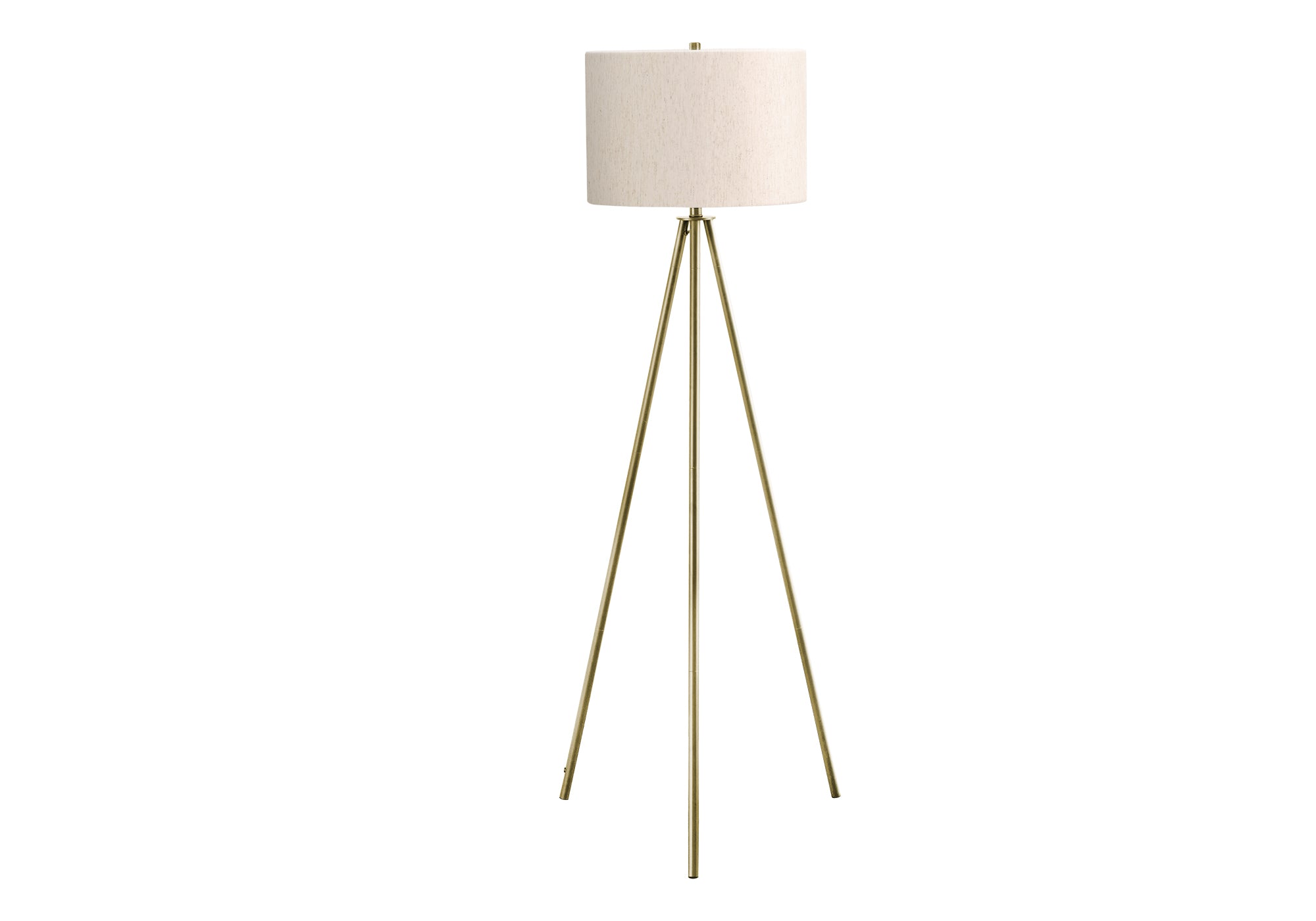 LIGHTING - 63""H TRIPOD FLOOR LAMP BRASS METAL / IVORY