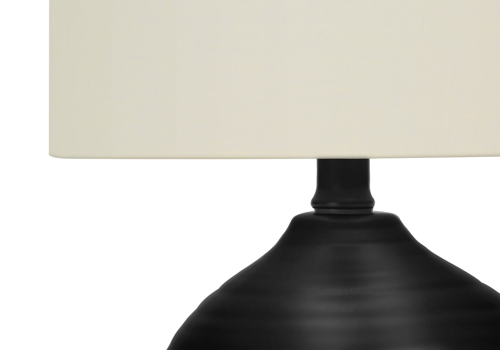 LIGHTING - 17""H TABLE LAMP BLACK CERAMIC / IVORY SHADE