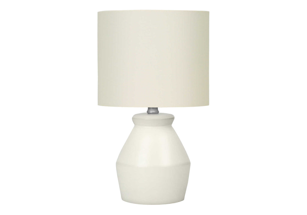 LIGHTING - 17""H TABLE LAMP CREAM CERAMIC / IVORY SHADE
