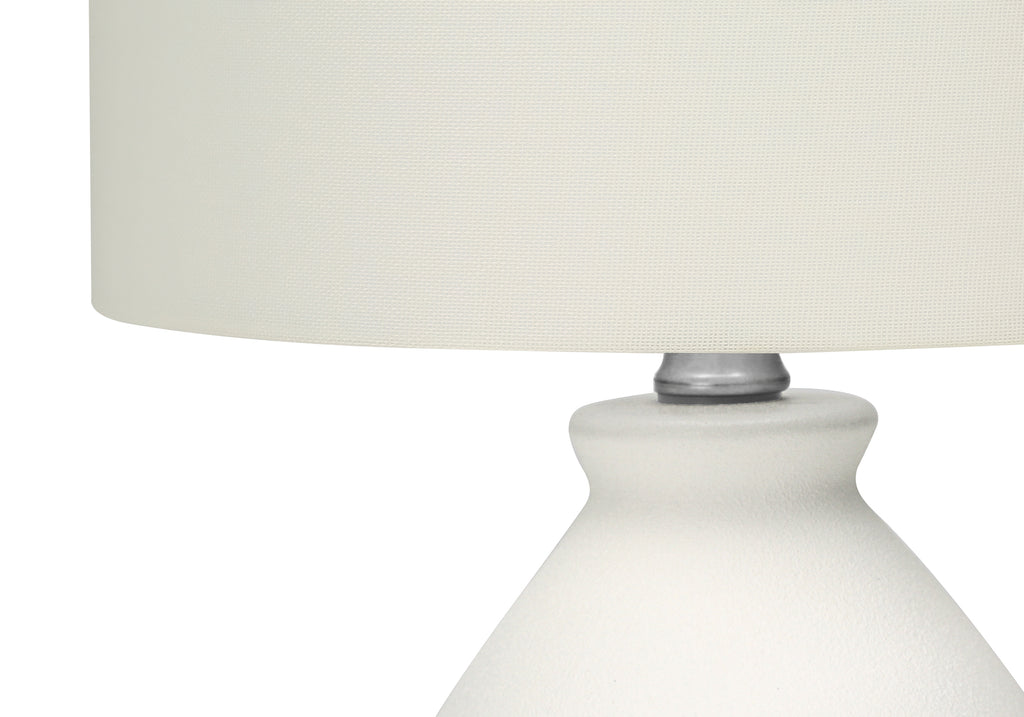 LIGHTING - 17""H TABLE LAMP CREAM CERAMIC / IVORY SHADE