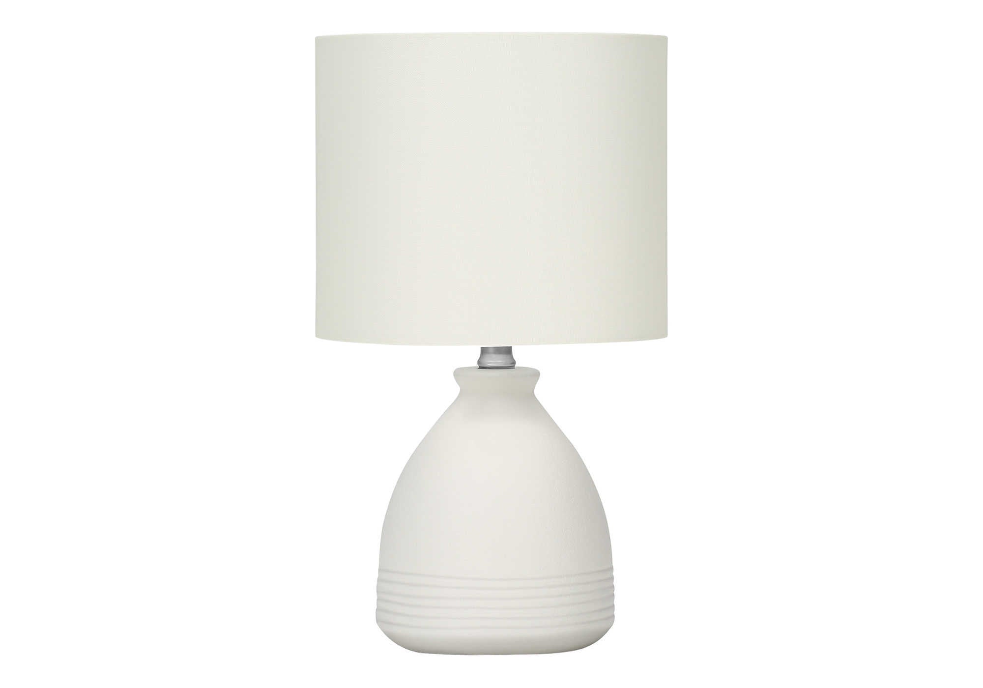 LIGHTING - 17""H TABLE LAMP CREAM CERAMIC / IVORY SHADE