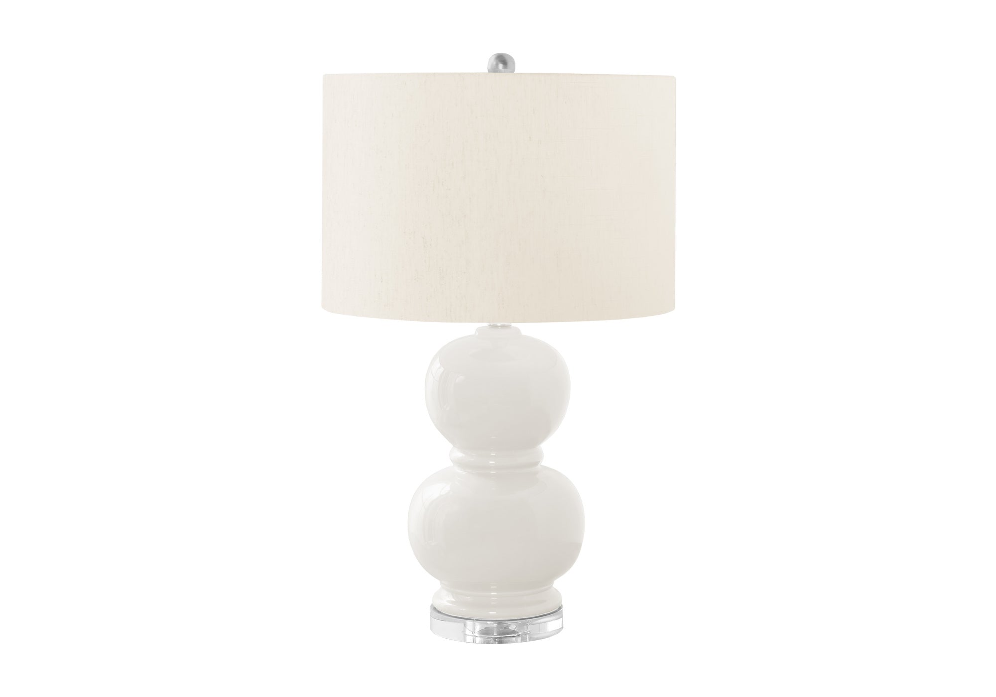 LIGHTING - 25""H TABLE LAMP CREAM CERAMIC / IVORY SHADE