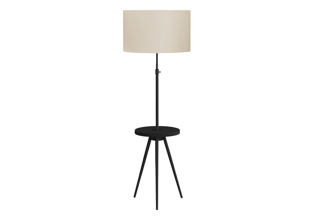 LIGHTING - 63""H TRIPOD FLOOR LAMP BLACK METAL / USB