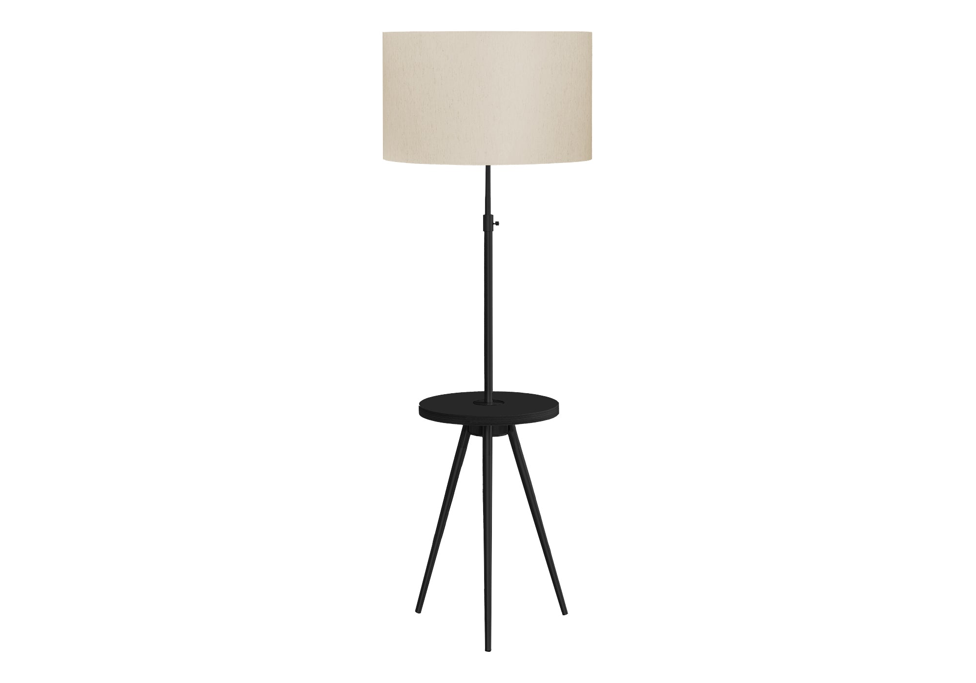 LIGHTING - 63""H TRIPOD FLOOR LAMP BLACK METAL / USB
