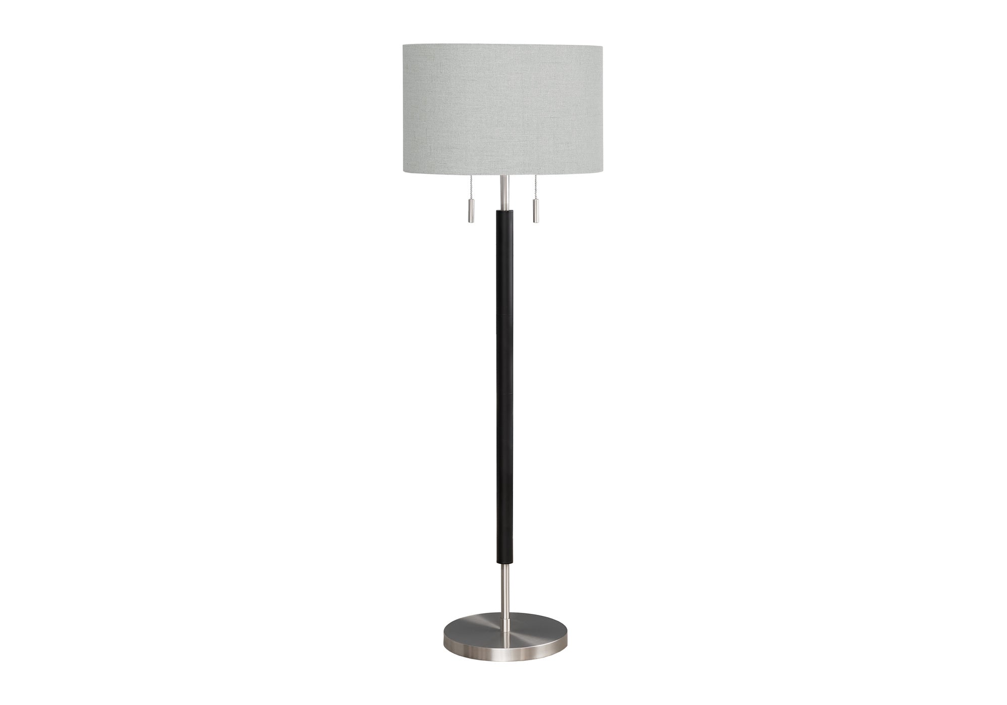 LIGHTING - 60""H FLOOR LAMP NICKEL METAL / GREY