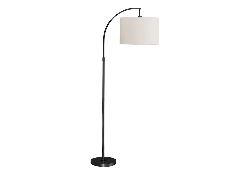 LIGHTING - 65""H ARC FLOOR LAMP BLACK METAL / IVORY