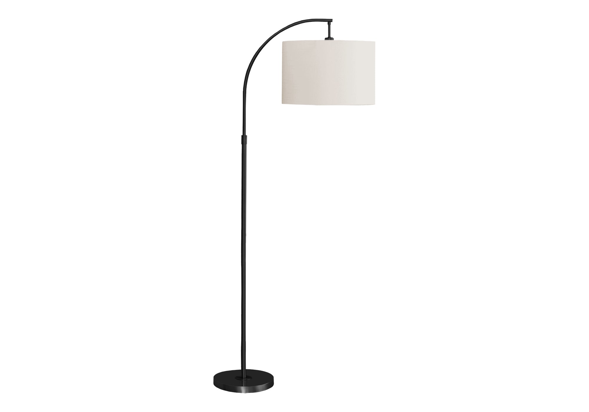 LIGHTING - 65""H ARC FLOOR LAMP BLACK METAL / IVORY