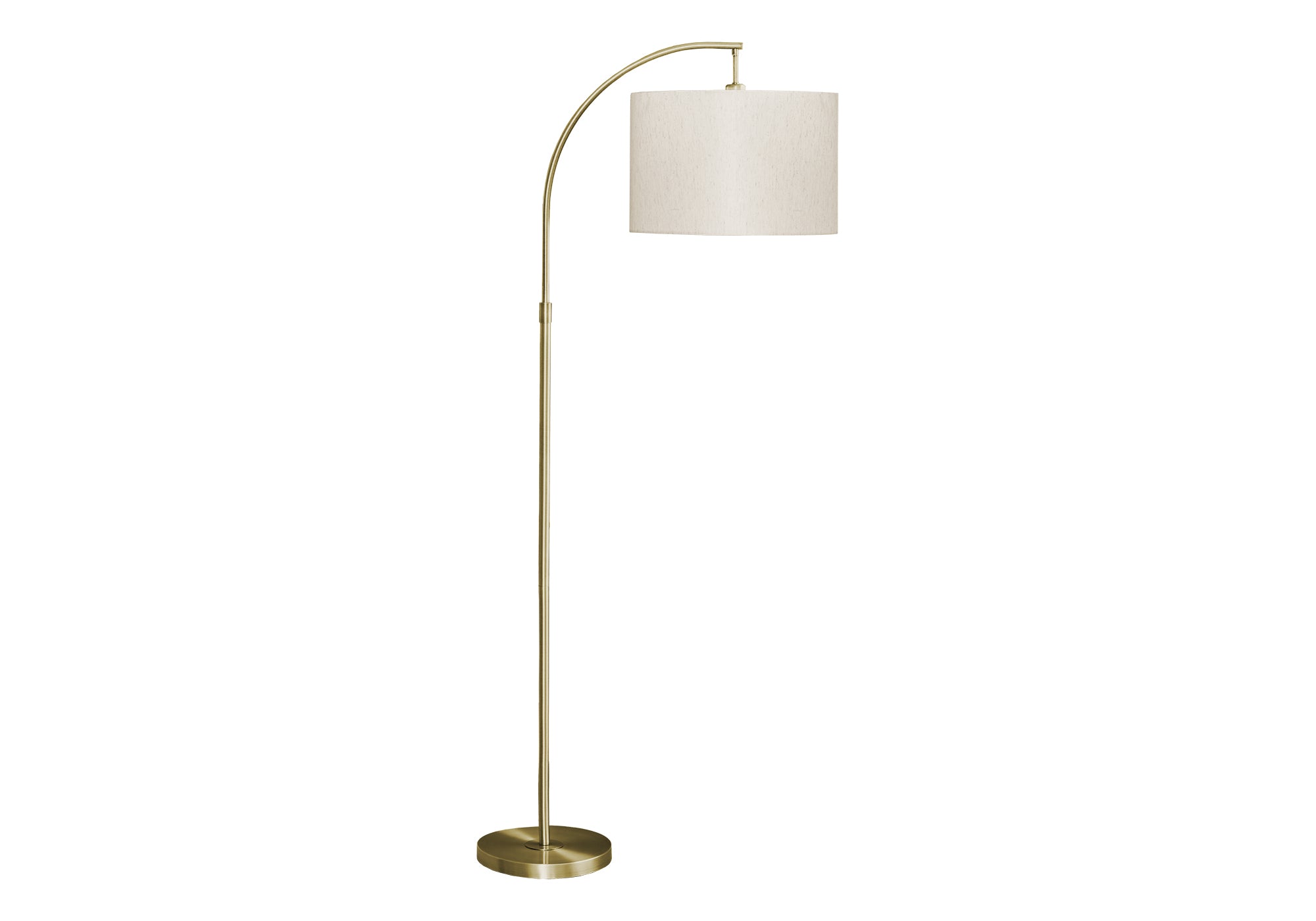 LIGHTING - 65""H ARC FLOOR LAMP BRASS METAL / IVORY