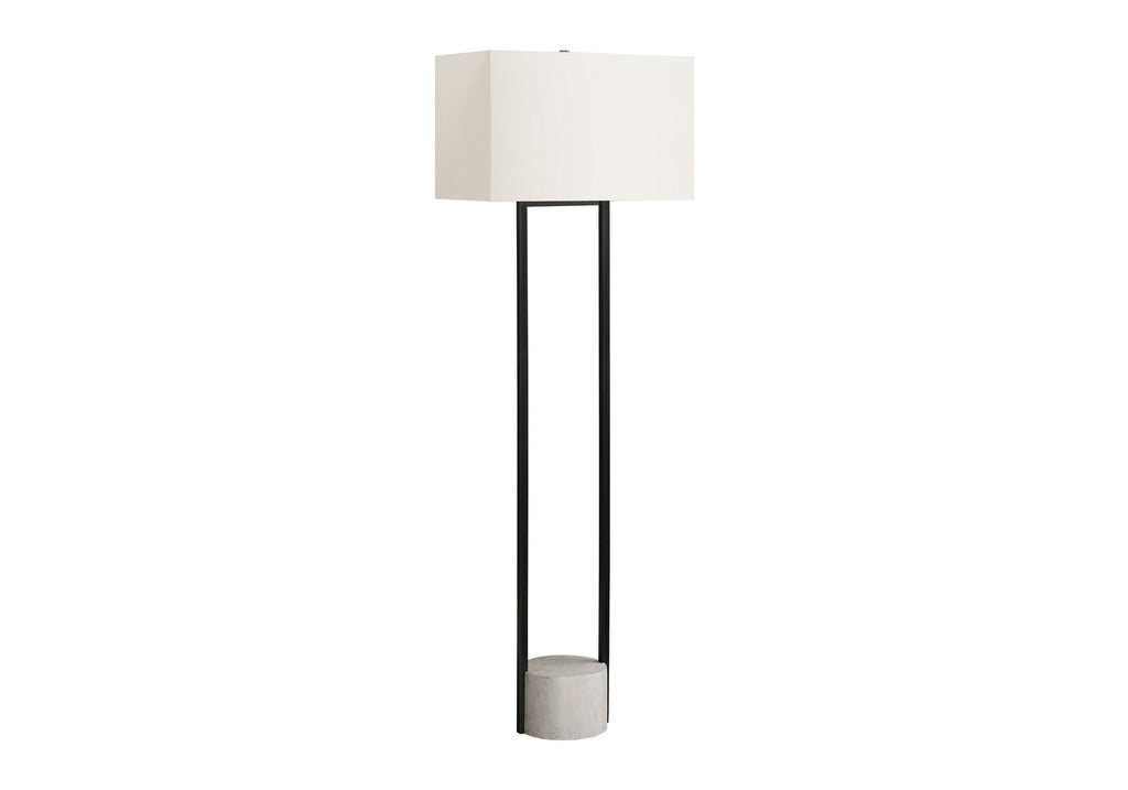 LIGHTING - 62""H FLOOR LAMP BLACK METAL / IVORY