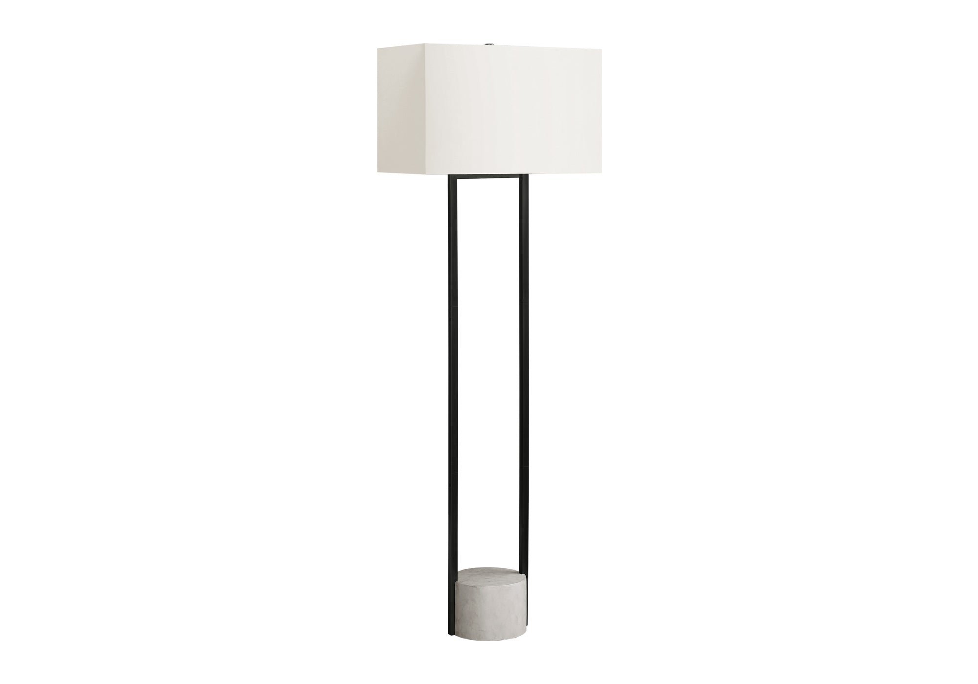 LIGHTING - 62""H FLOOR LAMP BLACK METAL / IVORY