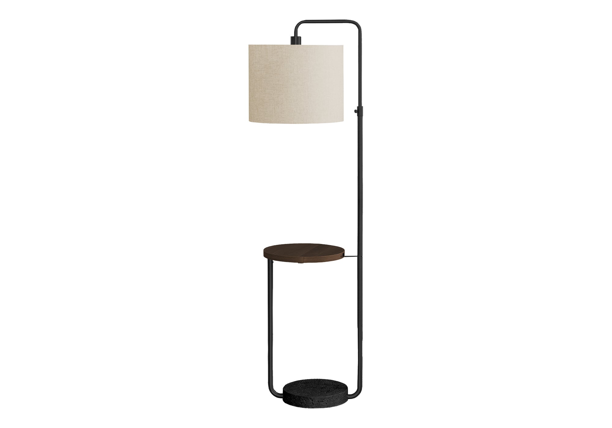 LIGHTING - 67""H FLOOR LAMP BLACK METAL / IVORY / USB