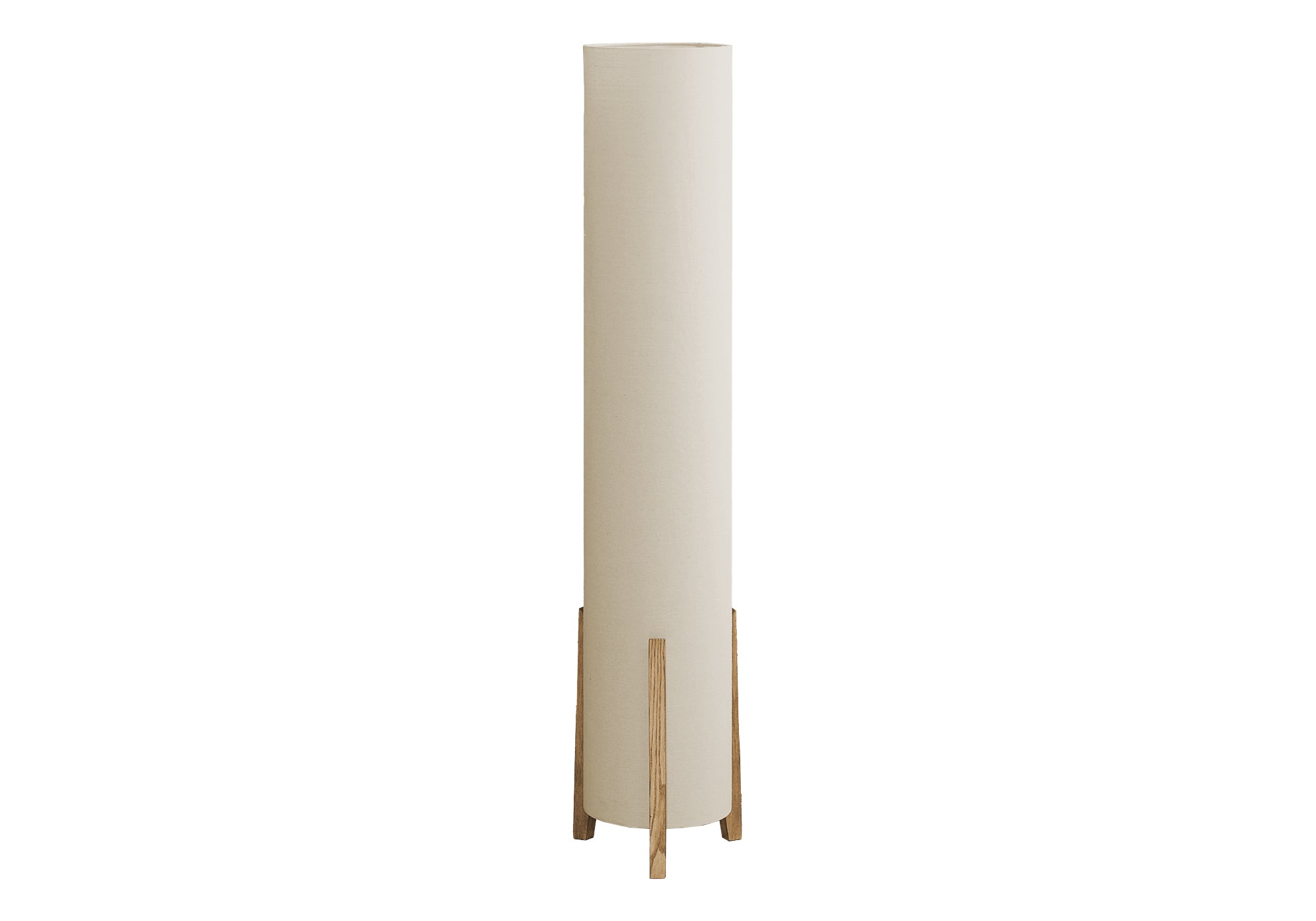 LIGHTING - 50""H FLOOR LAMP WOOD LOOK BASE / IVORY