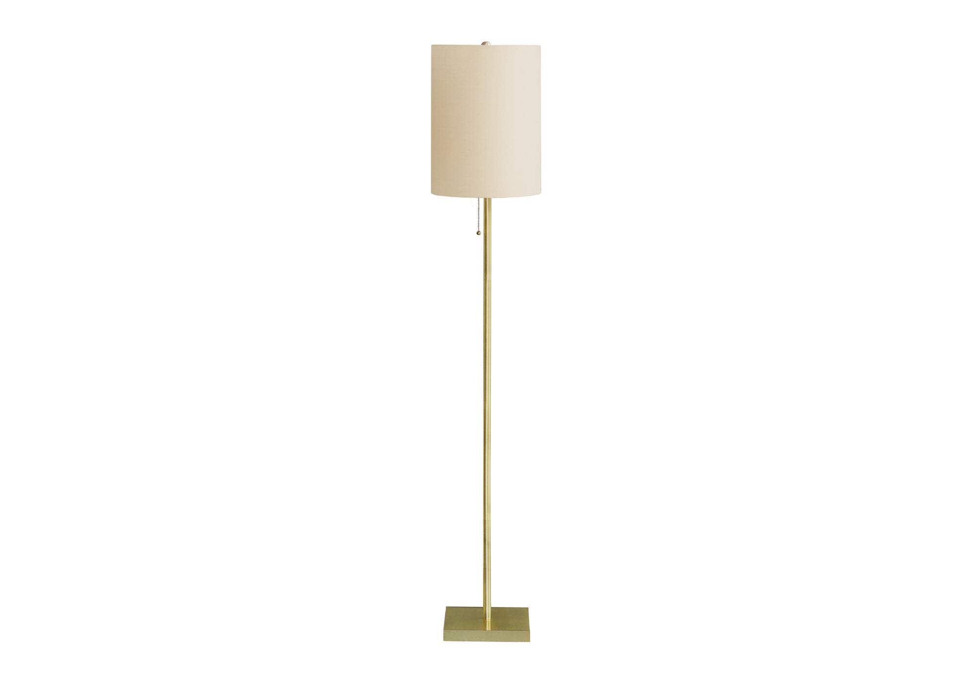 LIGHTING - 62""H FLOOR LAMP BRASS METAL / IVORY SHADE