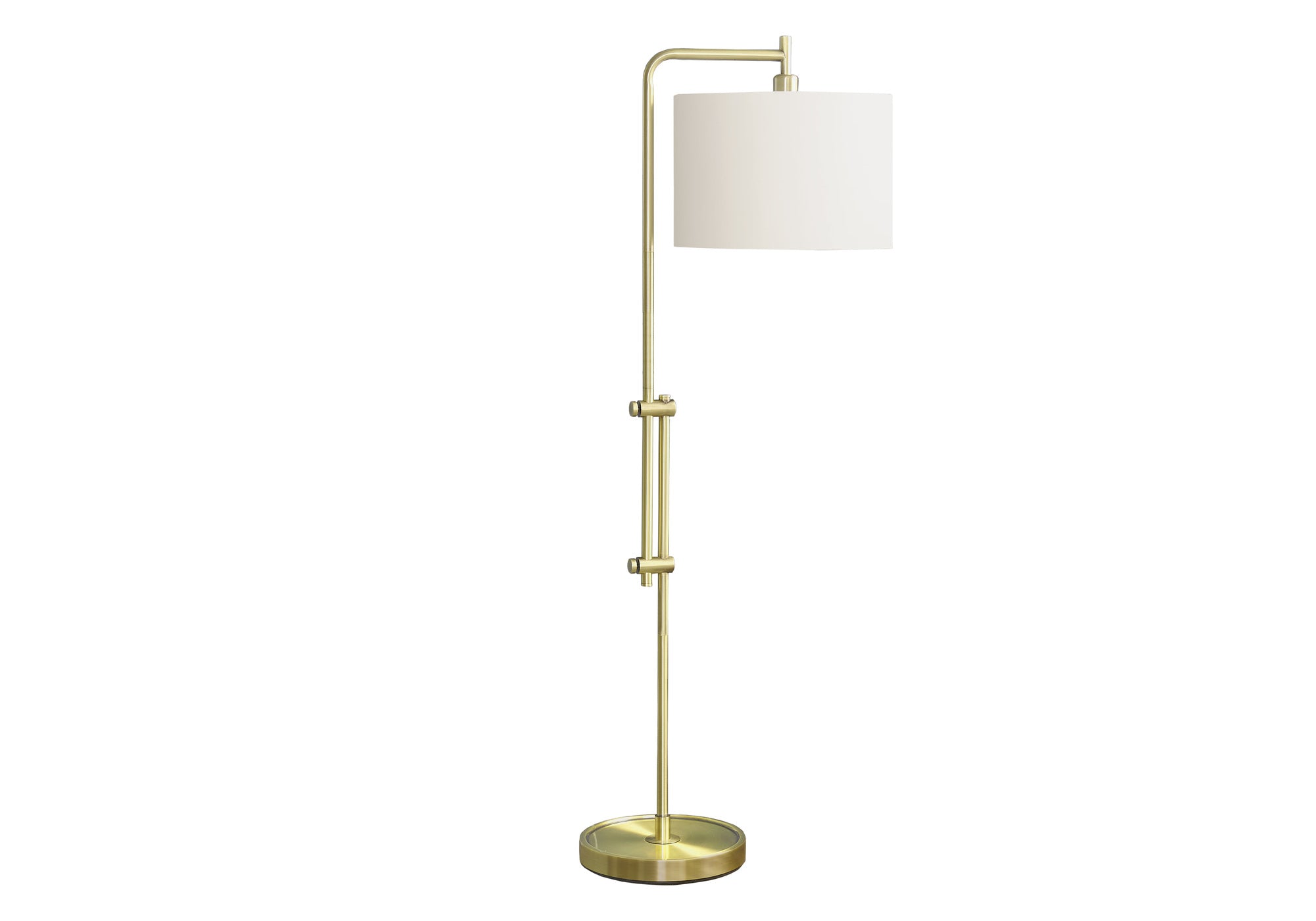 LIGHTING - 63""H FLOOR LAMP BRASS METAL / IVORY SHADE