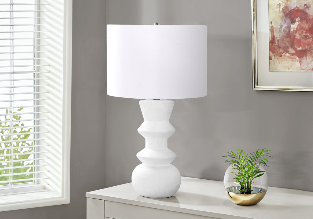 LIGHTING - 26""H TABLE LAMP CREAM CERAMIC / IVORY SHADE