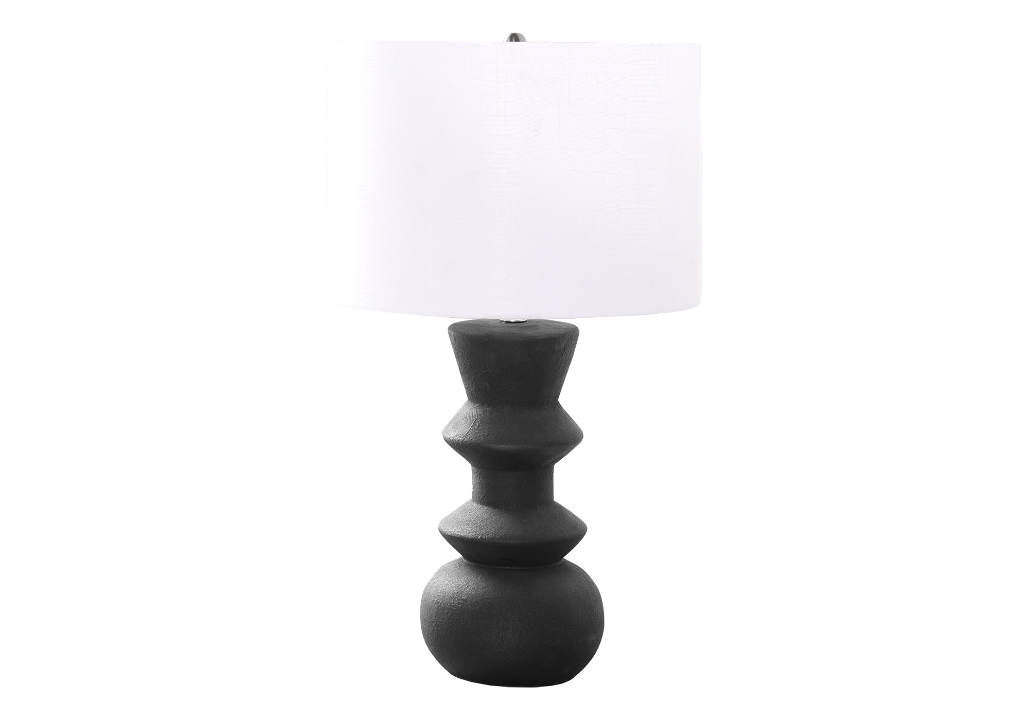 LIGHTING - 26""H TABLE LAMP BLACK CERAMIC / IVORY SHADE
