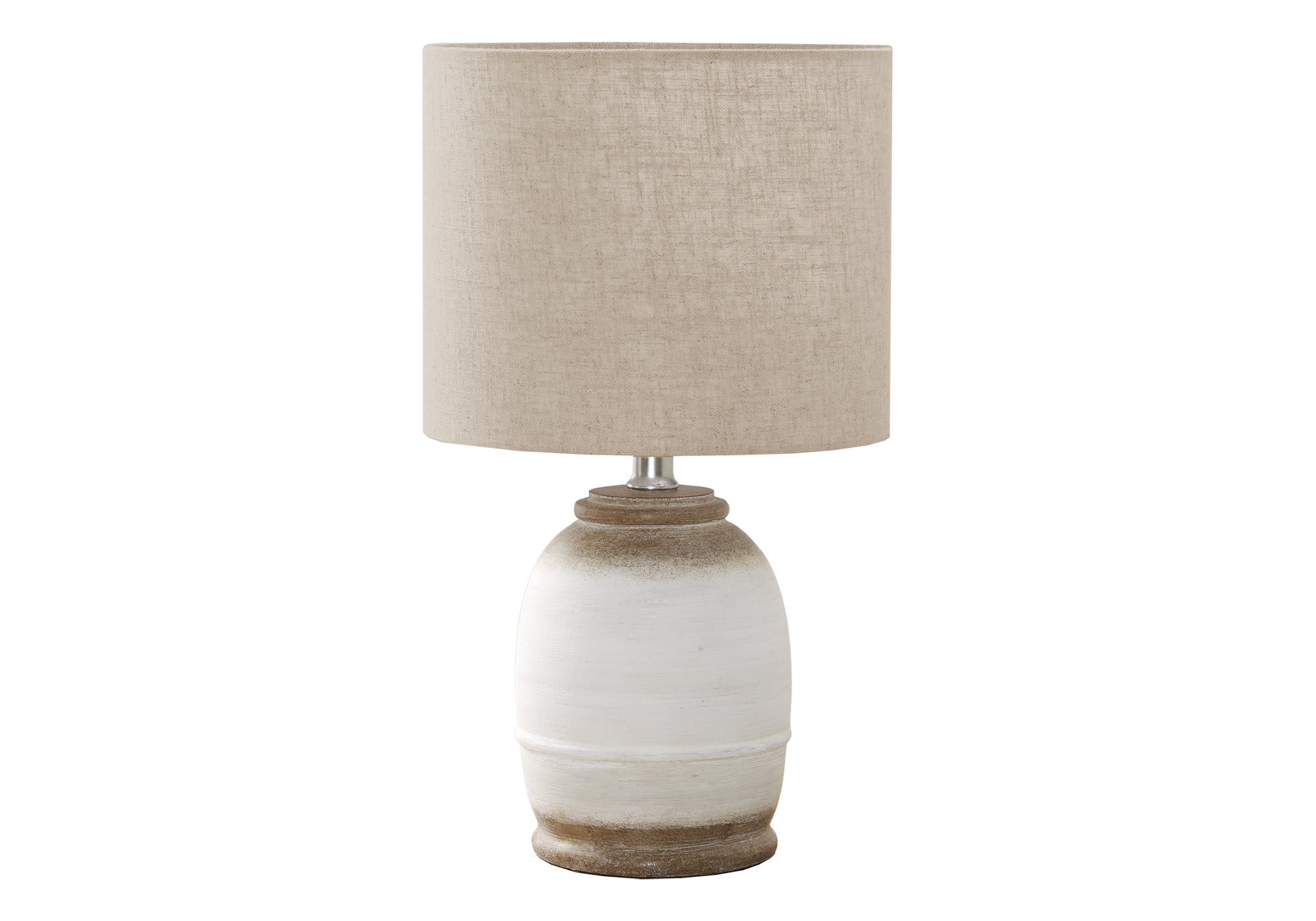 LIGHTING - 16""H TABLE LAMP CREAM RESIN / BEIGE SHADE