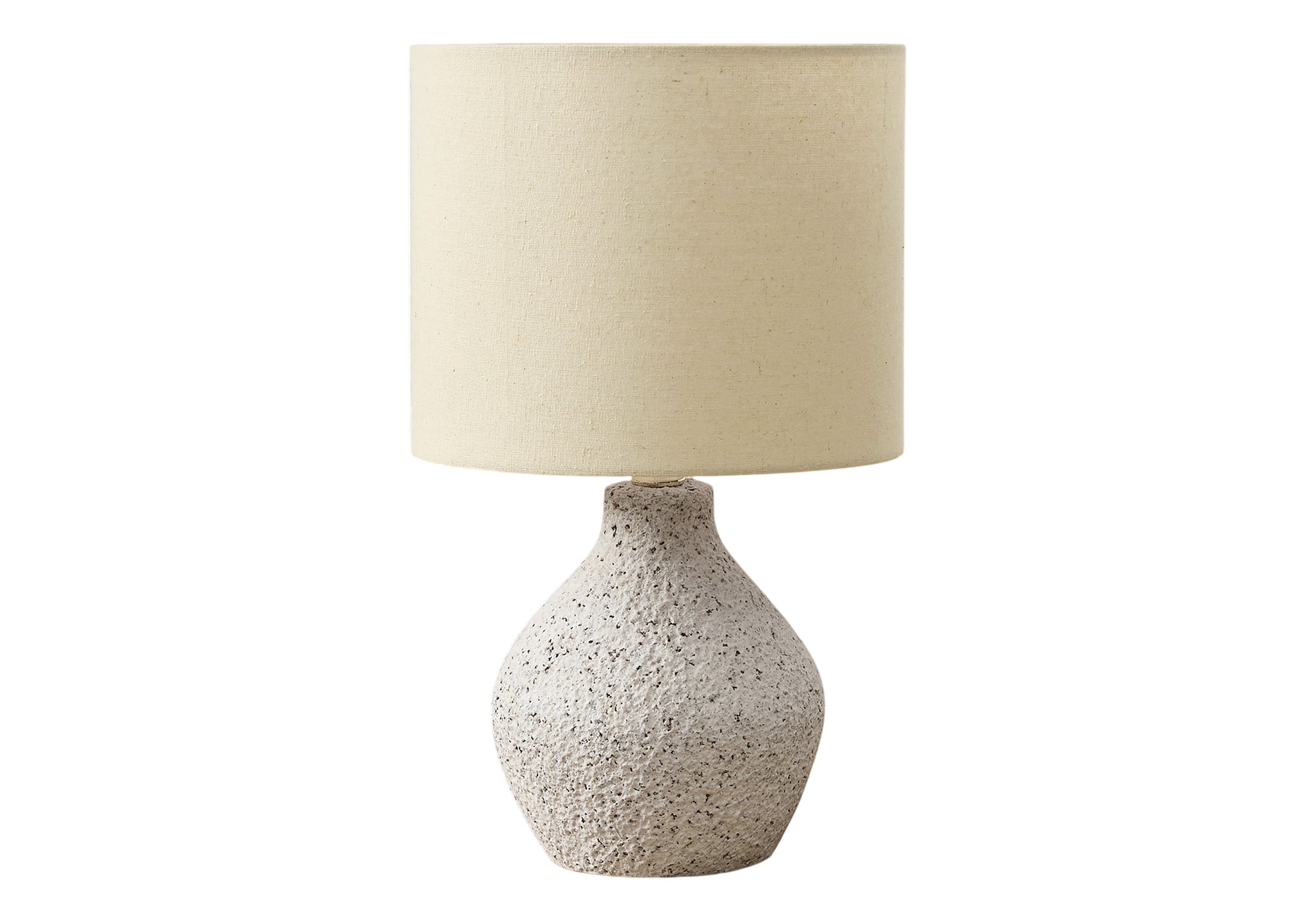 LIGHTING - 16""H TABLE LAMP BEIGE RESIN / BEIGE SHADE