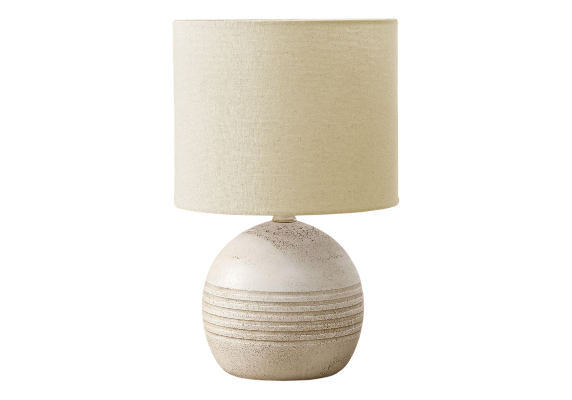 LIGHTING - 15""H TABLE LAMP IVORY RESIN / BEIGE SHADE