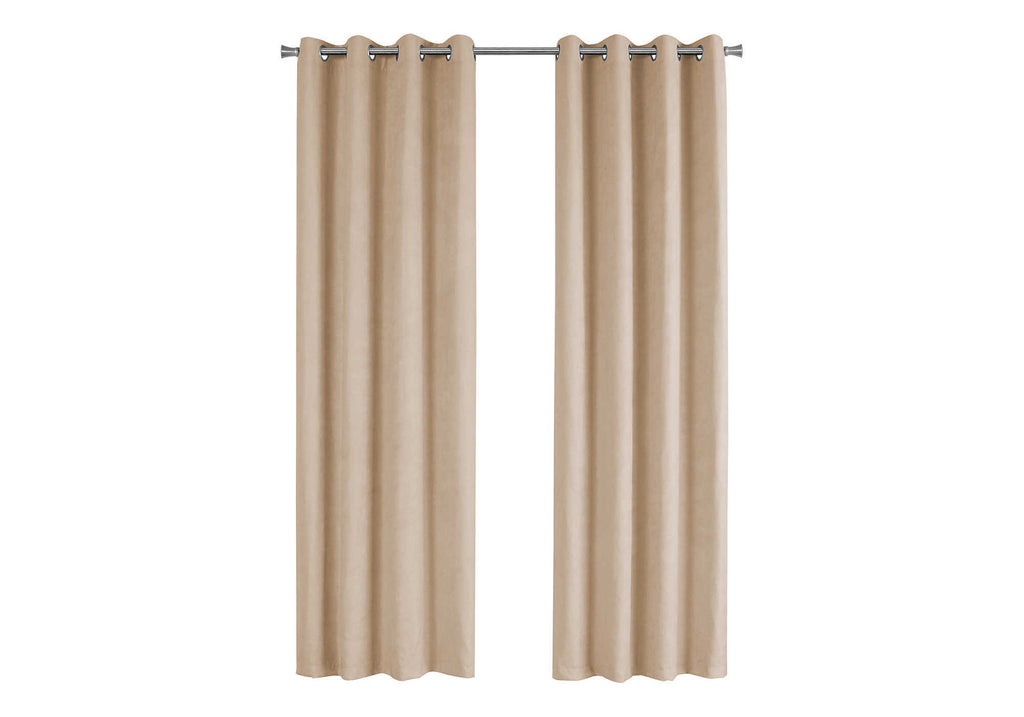 CURTAIN PANEL - 2PCS / 54""W X 84""H BEIGE ROOM DARKENING