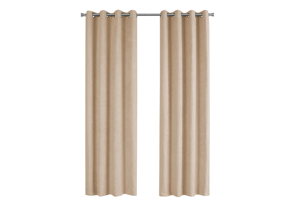 CURTAIN PANEL - 2PCS / 54""W X 95""H BEIGE ROOM DARKENING