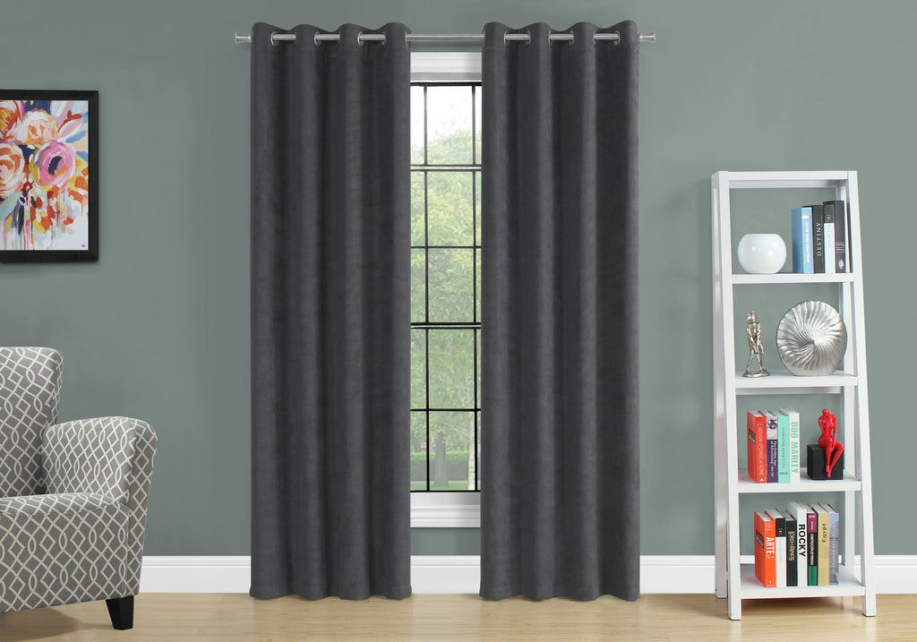 CURTAIN PANEL - 2PCS / 54""W X 95""H GREY ROOM DARKENING