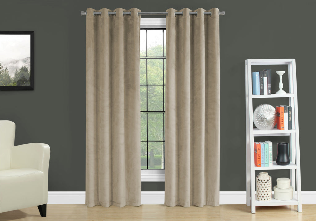 CURTAIN PANEL - 2PCS / 52""W X 84""H BEIGE ROOM DARKENING