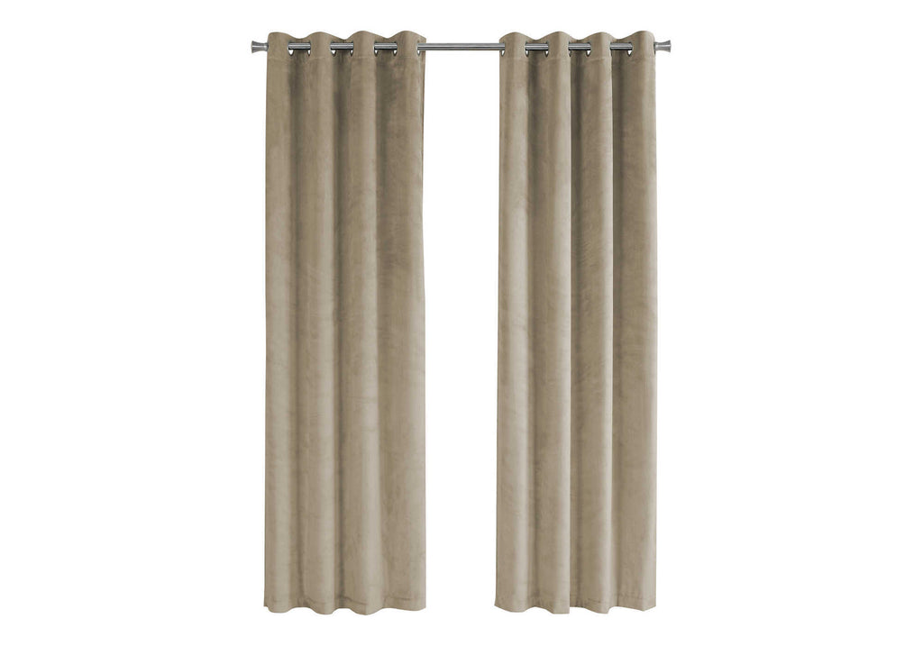 CURTAIN PANEL - 2PCS / 52""W X 95""H BEIGE ROOM DARKENING
