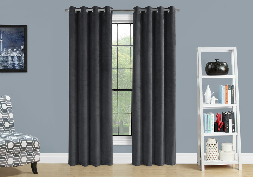CURTAIN PANEL - 2PCS / 52""W X 95""H GREY ROOM DARKENING