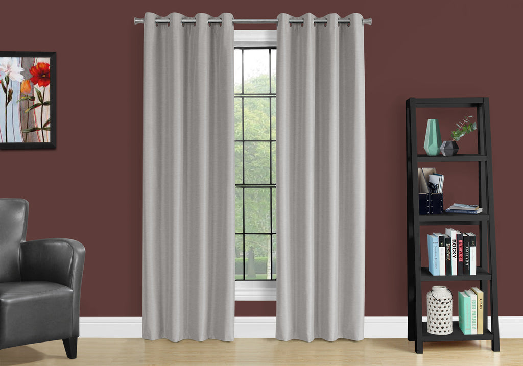CURTAIN PANEL - 2PCS / 52""W X 95""H SILVER SOLID BLACKOUT